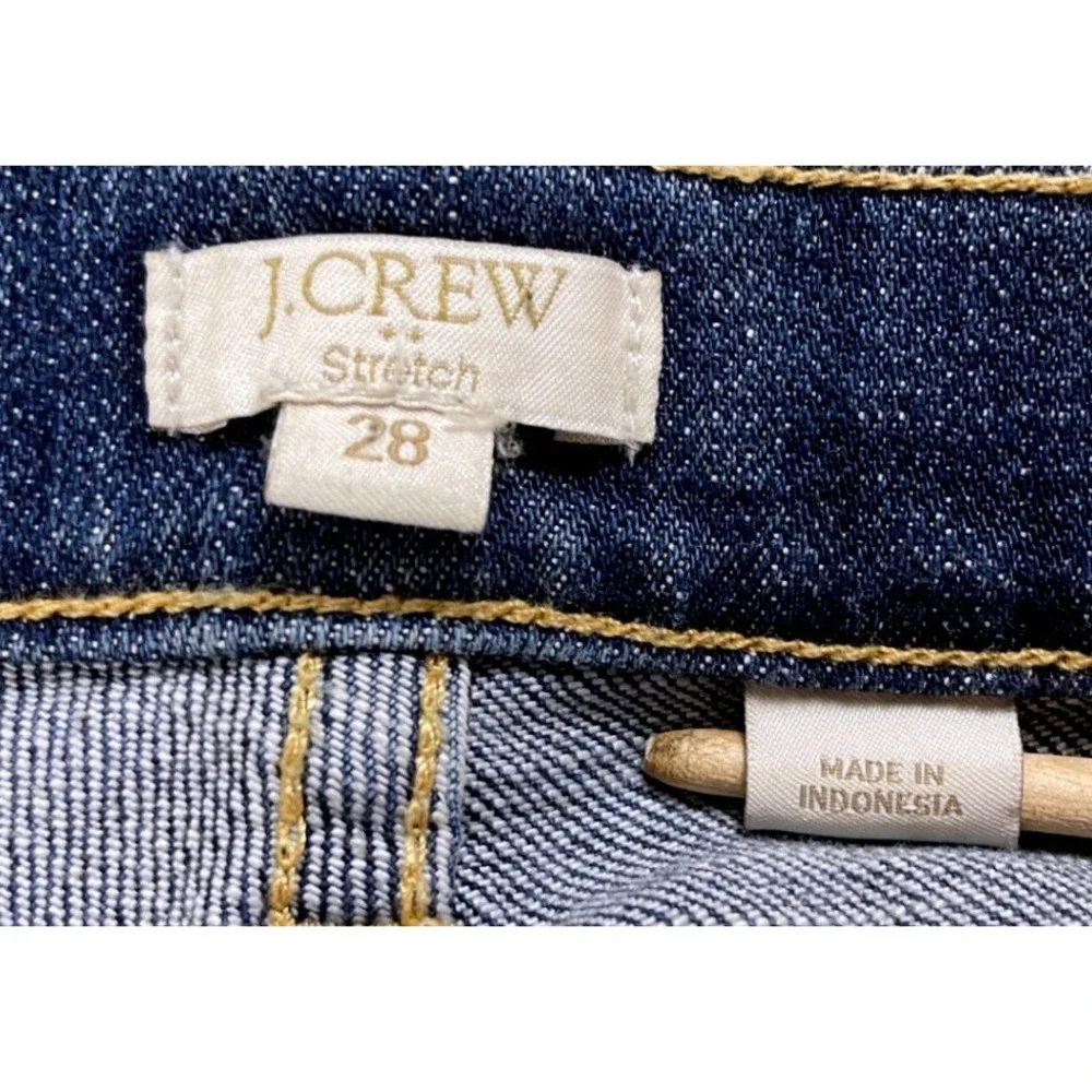 J.Crew Womens Stretch‎ Denim Jeans Size 28 Ripped Distressed Dark Wash Casual